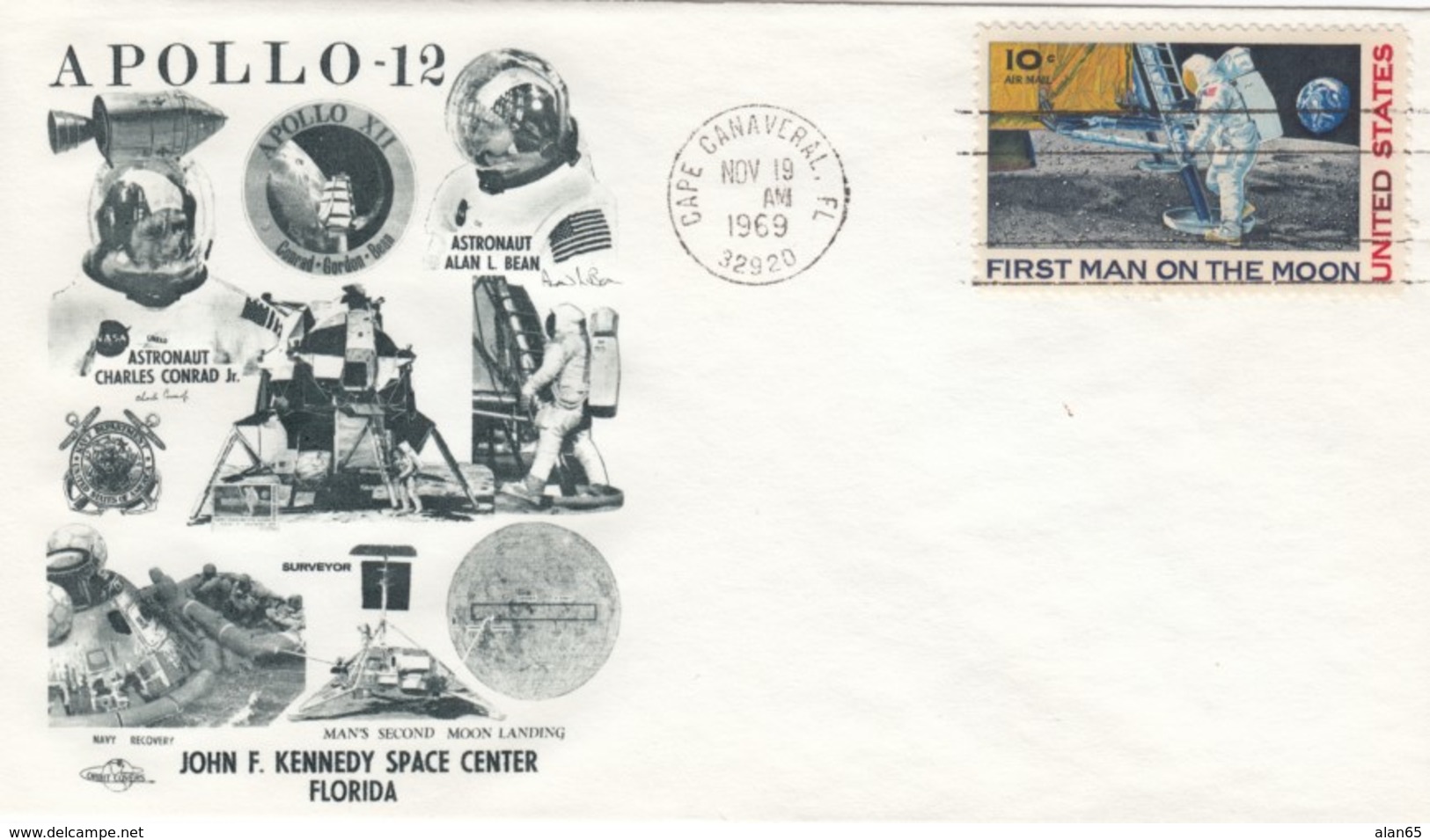 Sc#C76 Apollo 12 Mission, Astronauts Conrad And Bean Illustrated 1969 Cover - United States