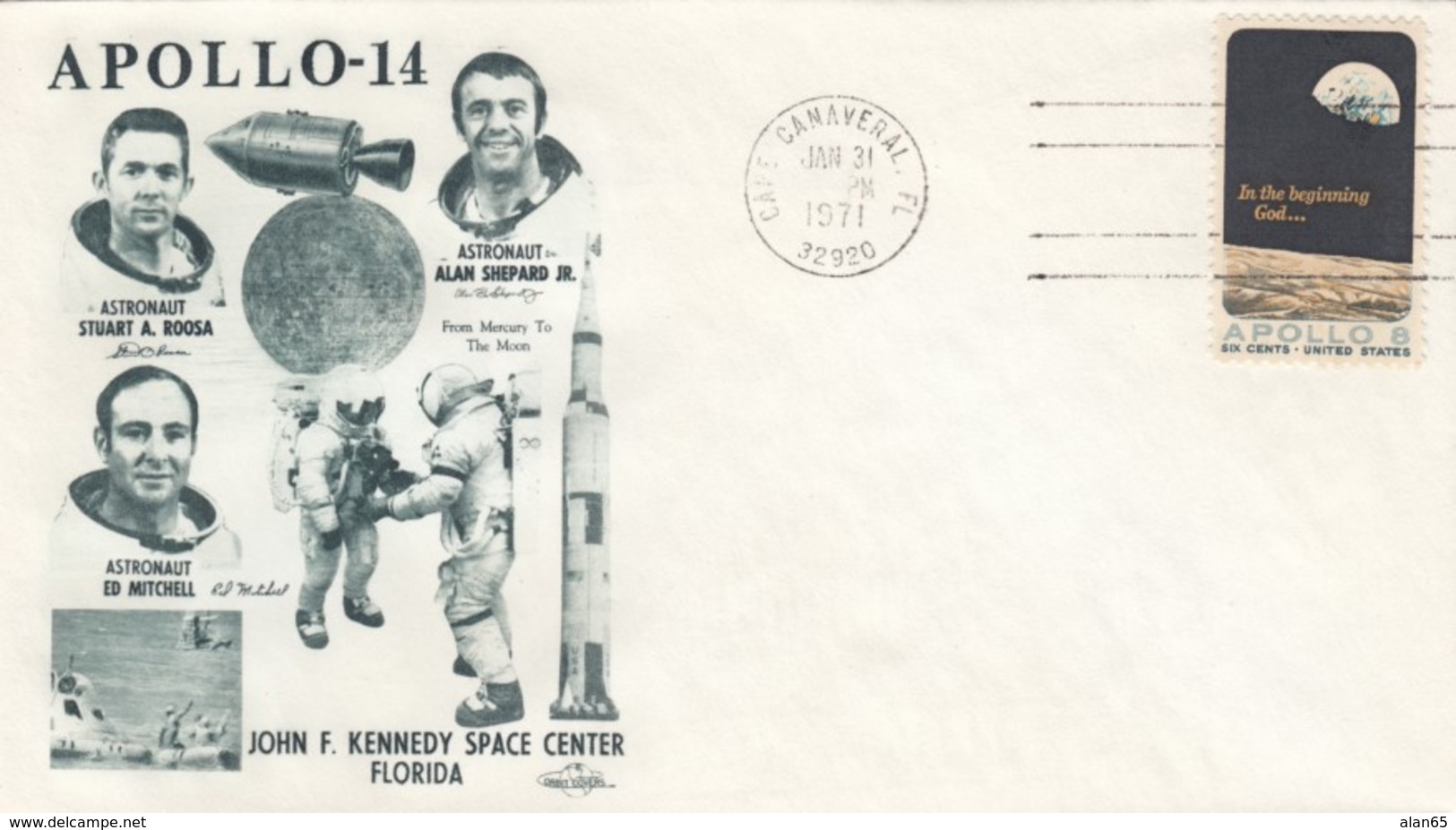 Apollo 14 Mission, Astronauts Roosa, Shepard And Mitchell Illustrated 1971 Cover - Etats-Unis