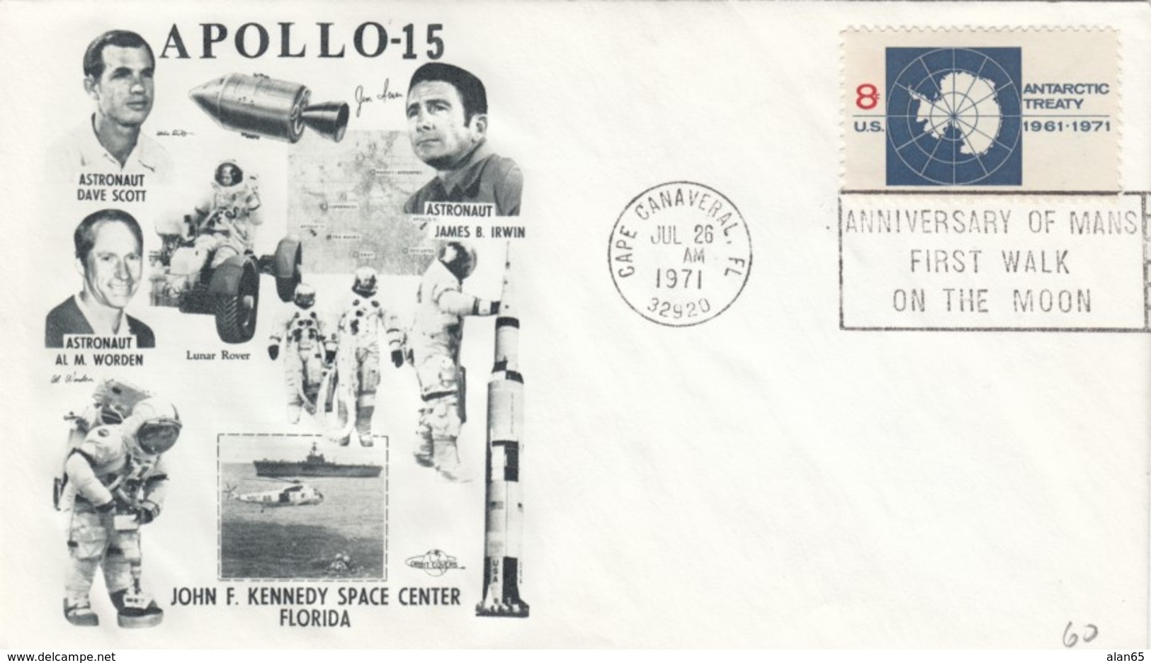 Apollo 15 Mission, Astronauts Scott, Worden And Irwin Illustrated 1971 Cover - Estados Unidos