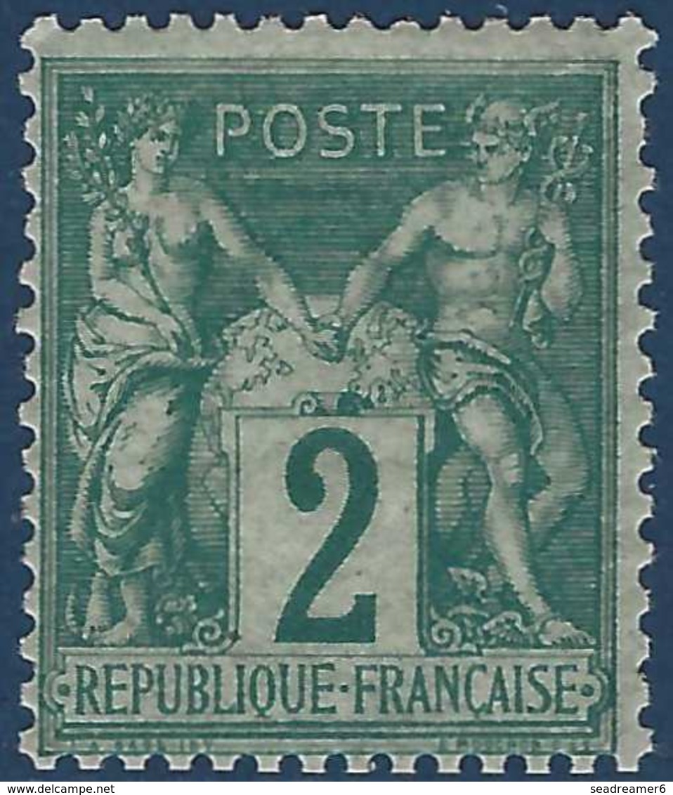 France Sage N°62* 2c Vert Très Frais RR Signé Behr, Jamet, Calves... - 1876-1878 Sage (Type I)