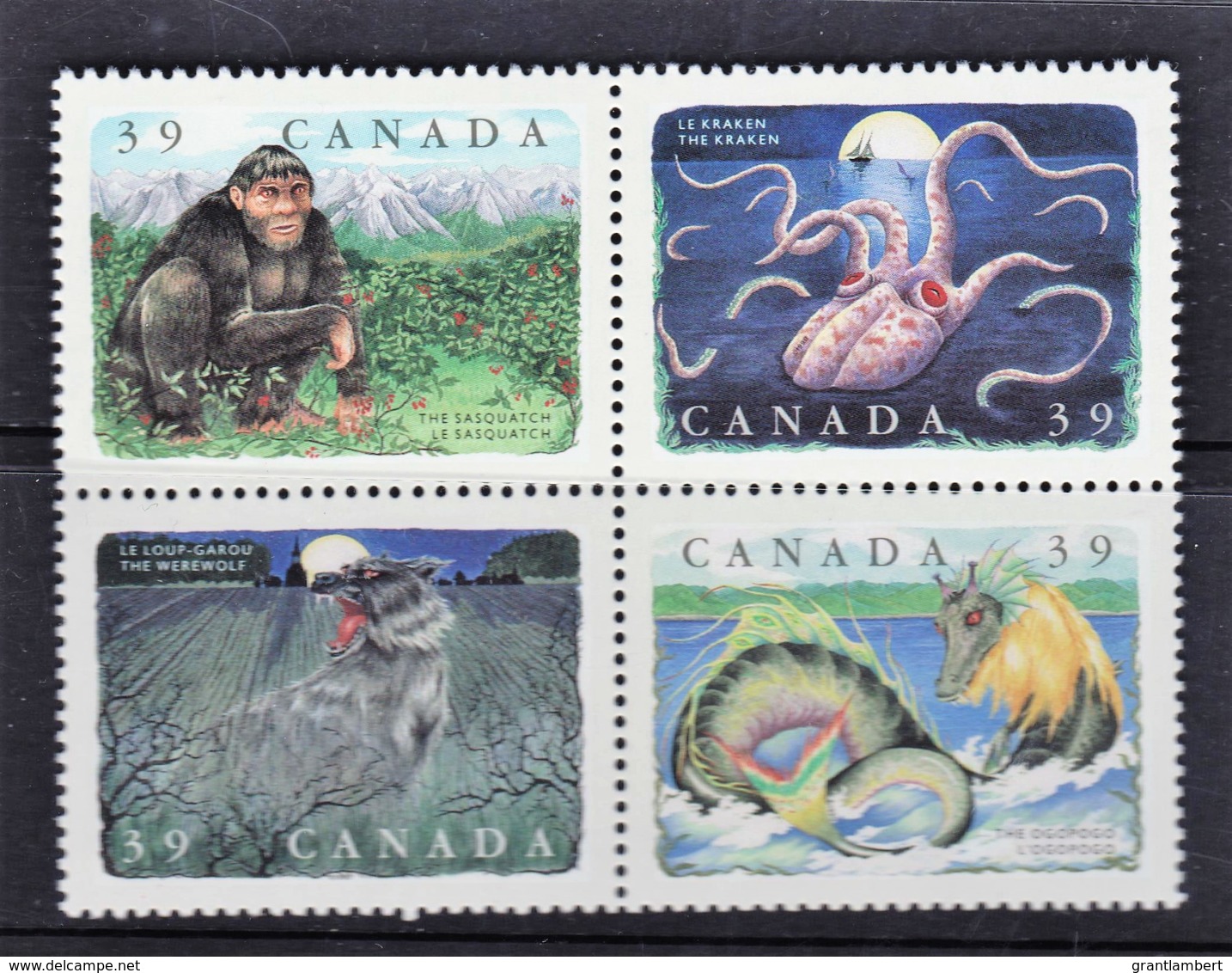 Canada 1990 Legendary Creatures Set As Block Of 4 MNH - Unused Stamps