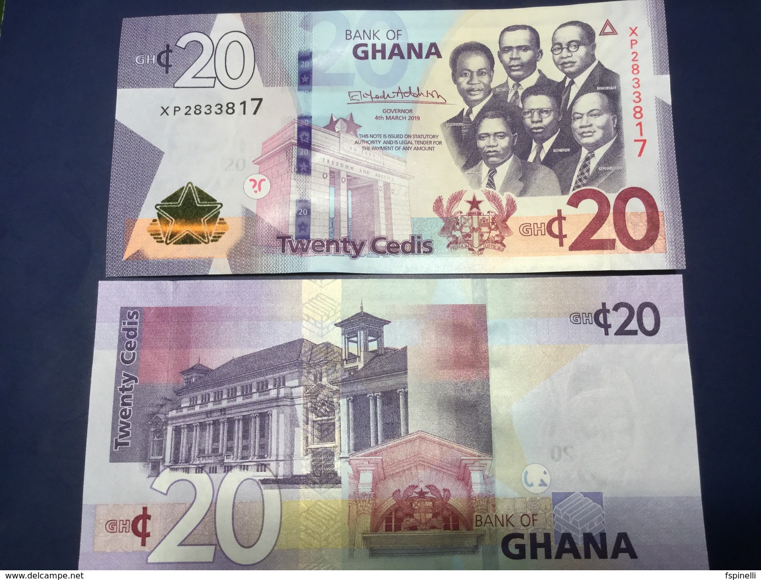 GHANA  20 Cedis New Date  2019  Amended Design Pnew  “Just Issued”    UNC - Ghana