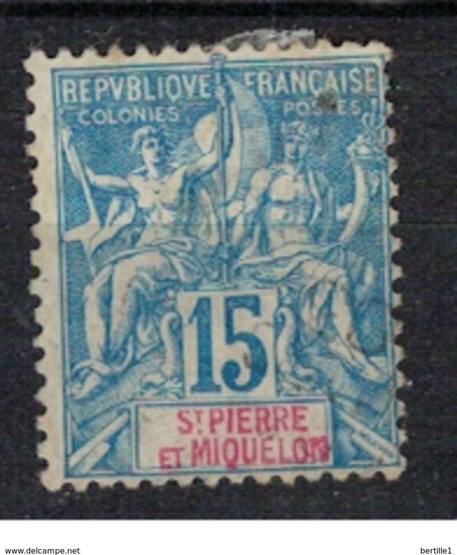 SAINT PIERRE ET MIQUELON       N° YVERT  :    63     OBLITERE     ( OB   03/62  ) - Usados