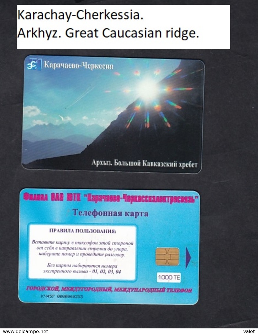 RUSSIA - RUSSLAND - Karachay-Cherkessia. 1000 UNITS CHIP PHONECARD TELEPHONE CARD Arkhyz. Great Caucasian Ridge.. - Mountains