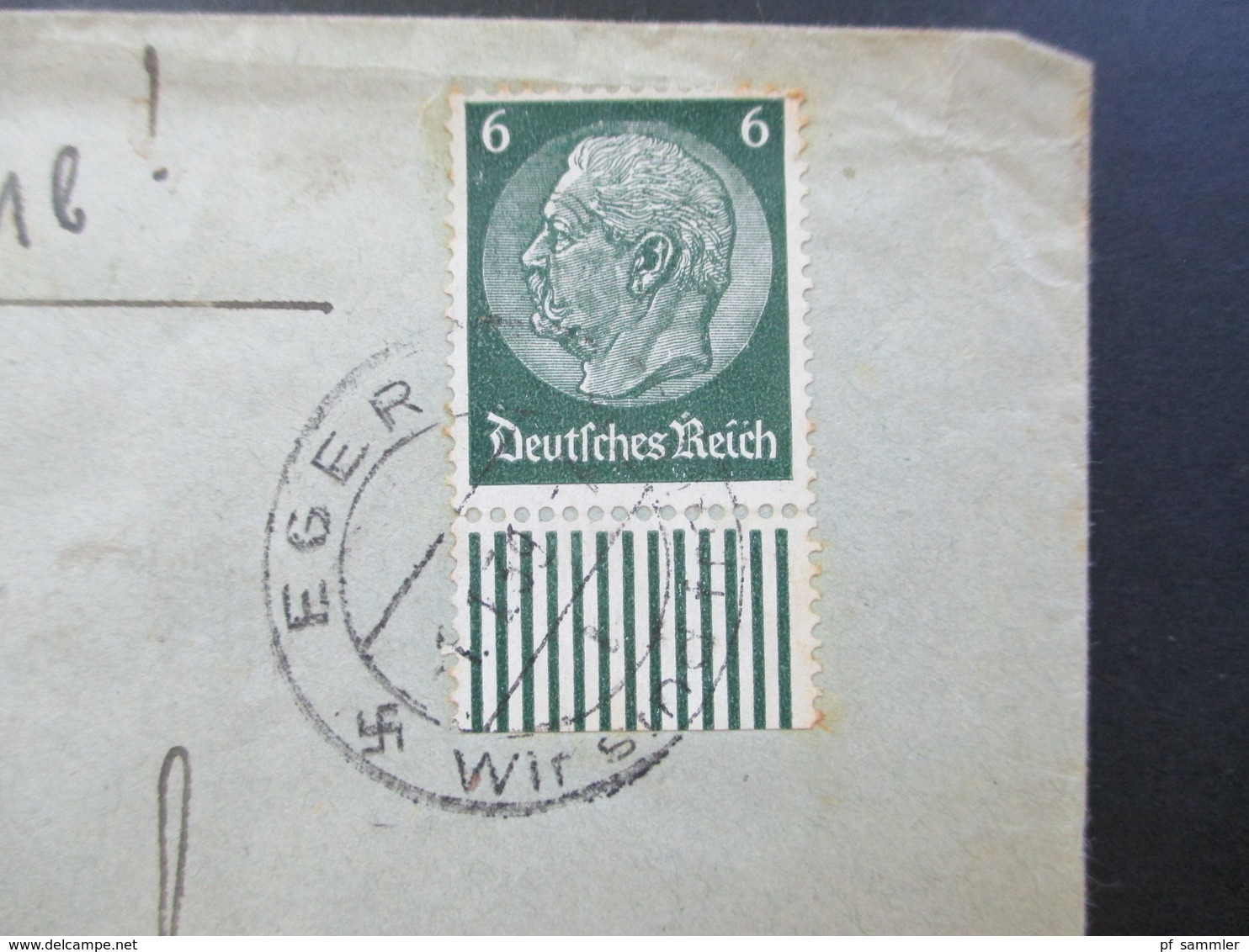 3.Reich 1939 Sudetenland Hintenburg Unterrand Mit Stempel Eger Wir Sind Frei Mit Hakenkreuz - Sudetes