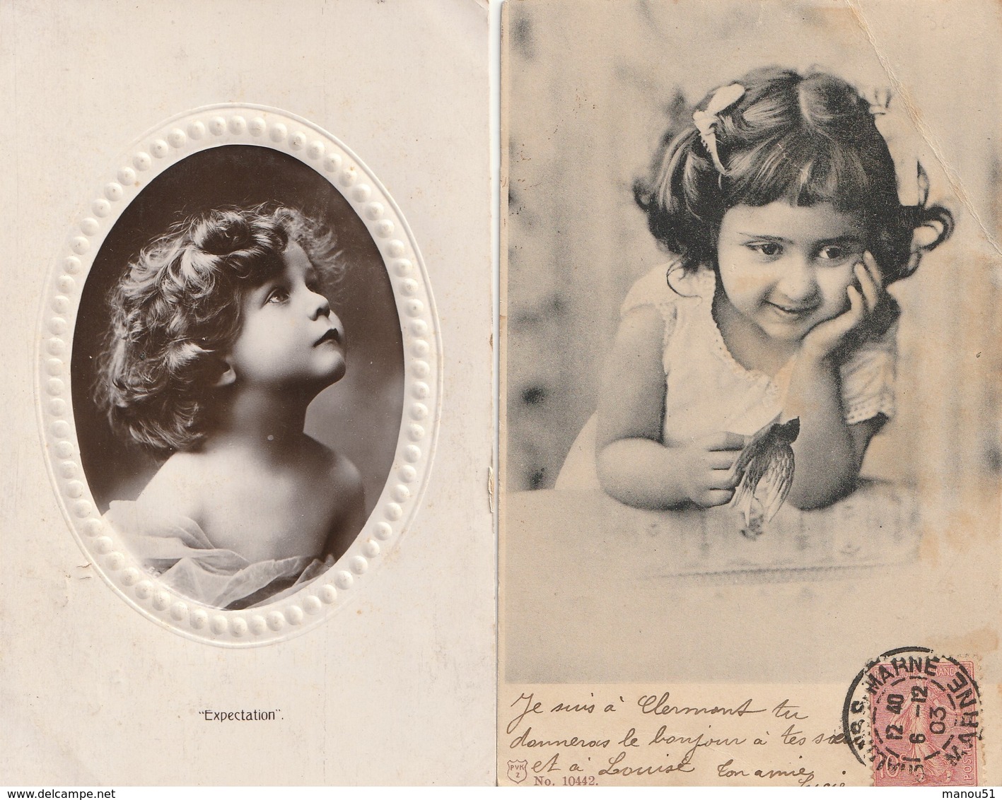 ENFANTS - Lot N° 9 De 4 CPA : Portrait De Fillettes - Ritratti