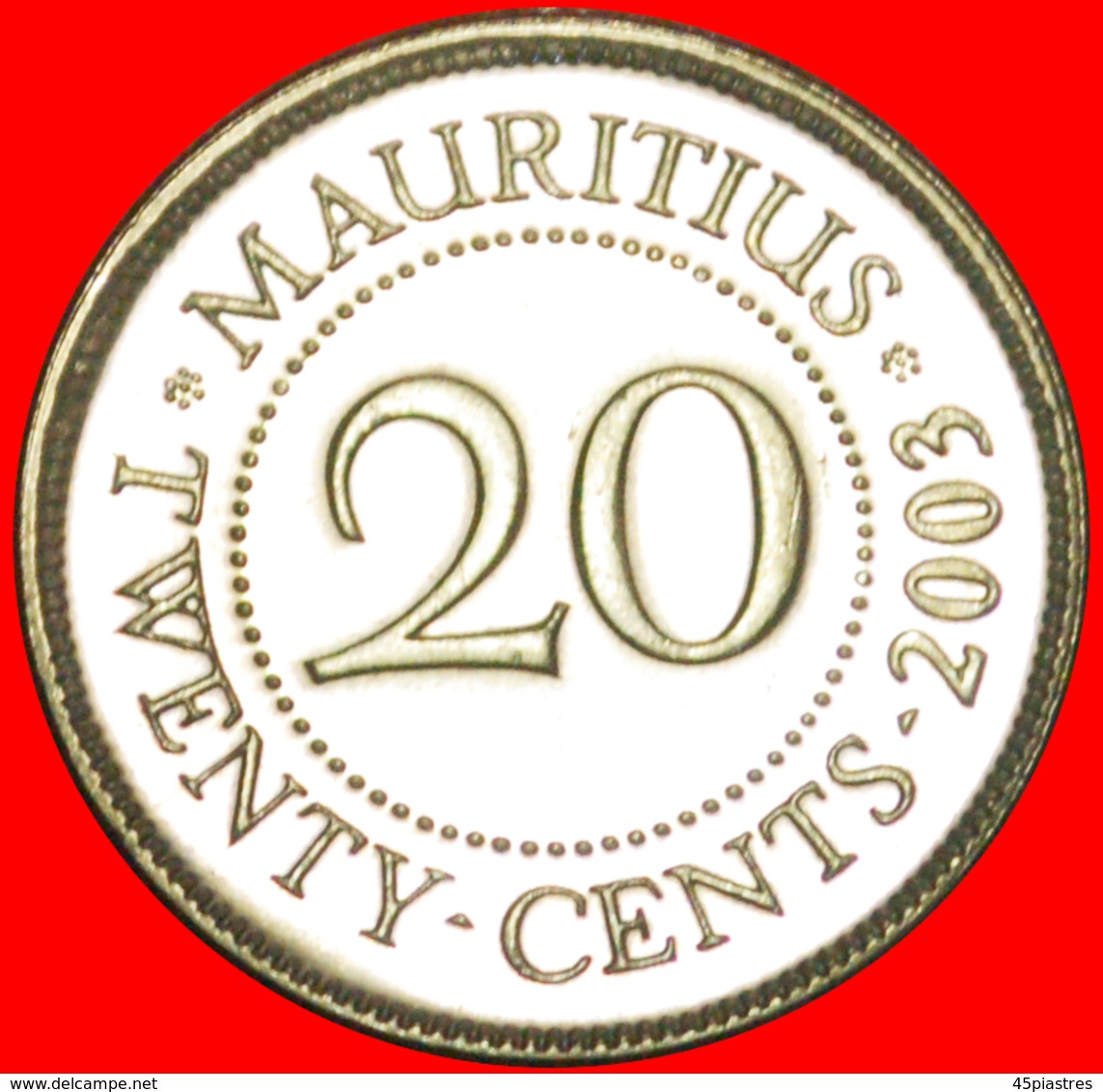 + PORTRAIT (1987-2016): MAURITIUS ★ 20 CENTS 2003 MINT LUSTER! LOW START ★ NO RESERVE! - Mauritius