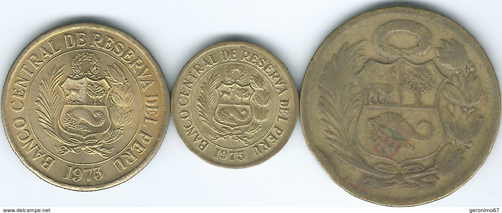 Peru - 1 Sol De Oro - 1960 (KM222) 1973 (KM248) & 1975 (KM266.1) - Peru