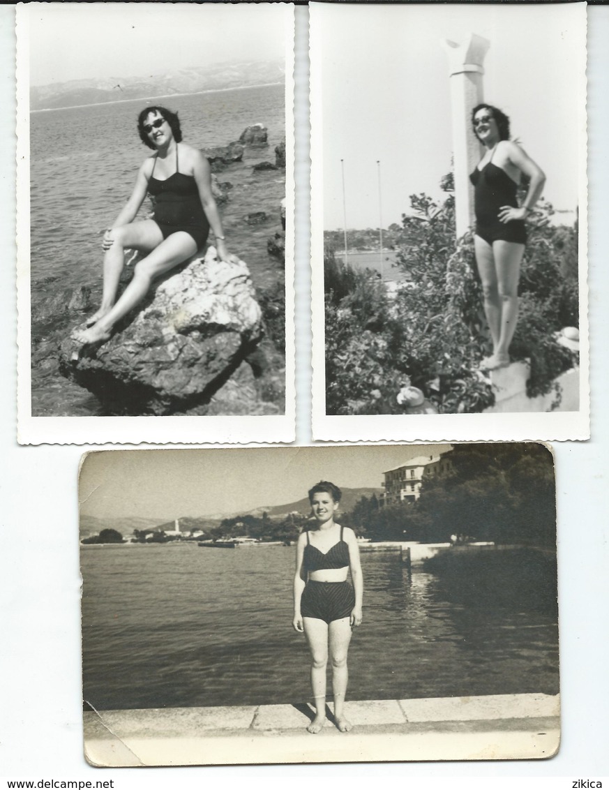 LOT - 19 Photos ( 14 Cm - 8.5/9 Cm ) GIRLS,Pin-Ups, WOMEN IN SWIMSUITS ON THE BEACH 1955/70.costume Da Bagno - Pin-ups