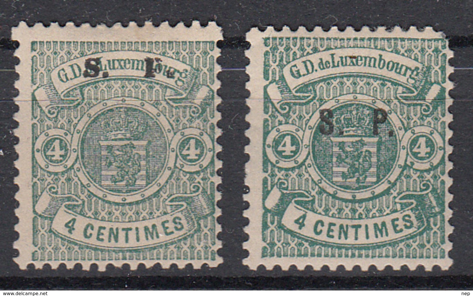 LUXEMBURG - Michel - 1881/82 - Nr 23 II + 23 I (23 I = Valse Opdruk/Ronde Hoek) - MH* - Servizio