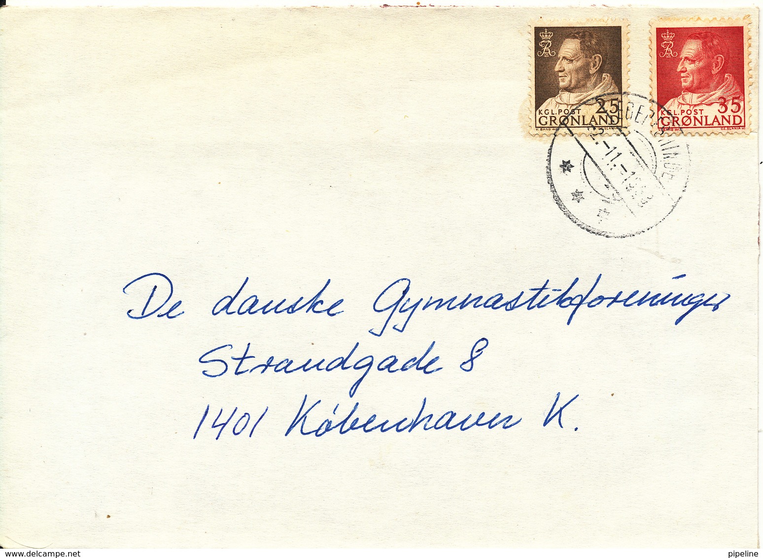Greenland Cover Sent To Denmark Egedesminde 2-11-1968 - Lettres & Documents