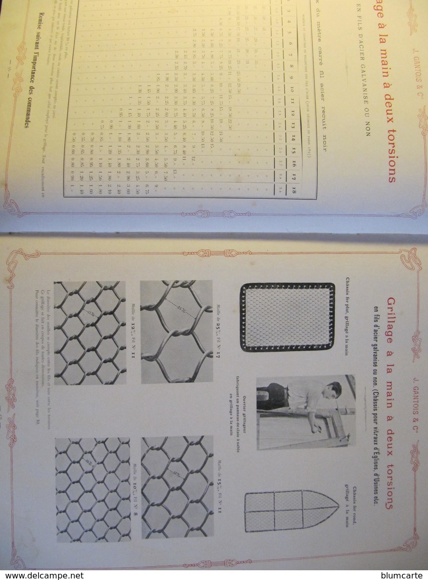 CATALOGUE - J. GANTOIS à SAINT DIE DES VOSGES - GRILLAGES - SERRURERIE - TAMISERIE - 1901 - Format : 32 X 25 Cm - 1901-1940