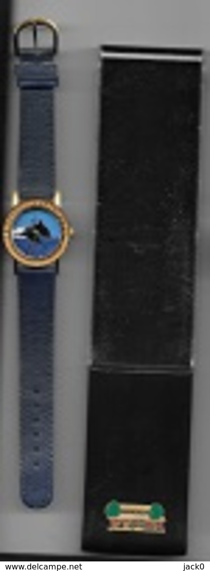 Montre  ARTHUS  BERTRAND  Bracelet  Bleu  Avec  Animaux  DAUPHINS  Sur  Le  Cadran - Autres & Non Classés