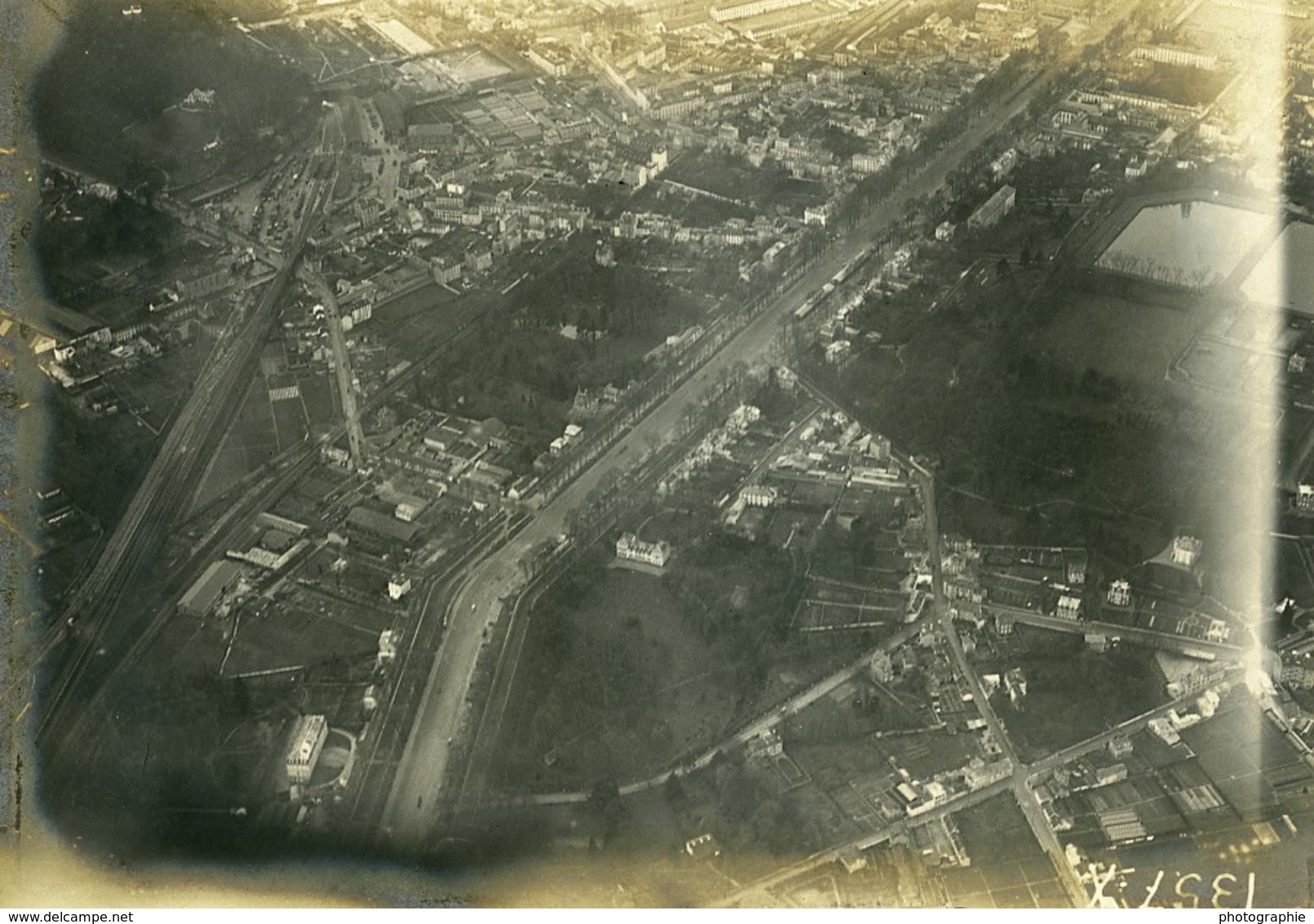 France WWI Versailles Vue Aérienne Ancienne Photo 1918 - Guerre, Militaire