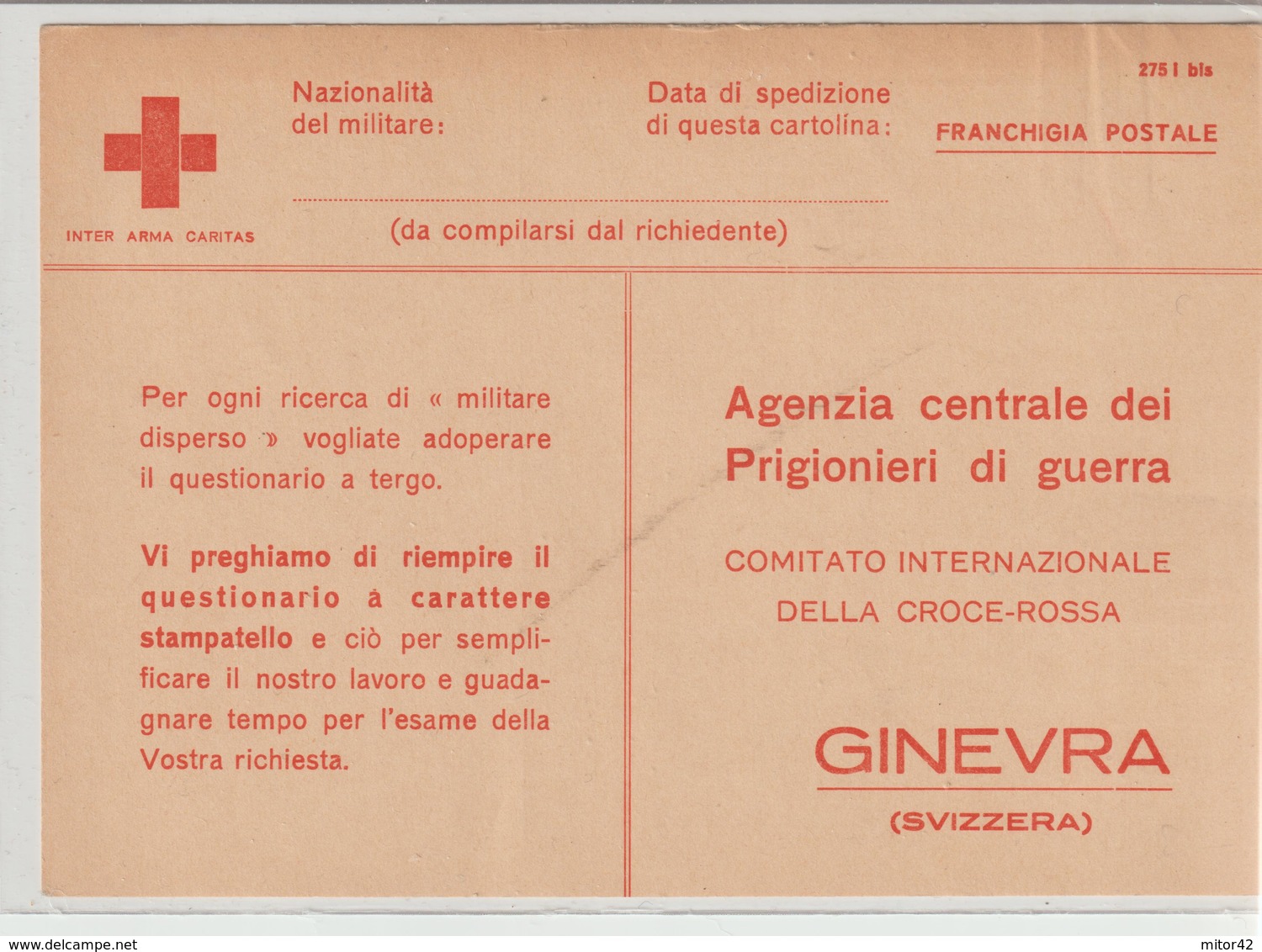 74-Posta Militare 2^Guerra-Franchigia Croce Rossa-v.12.5.44 Da Palermo Periodo AMGOT-Occupazione Alleata X Ginevra - Croce Rossa