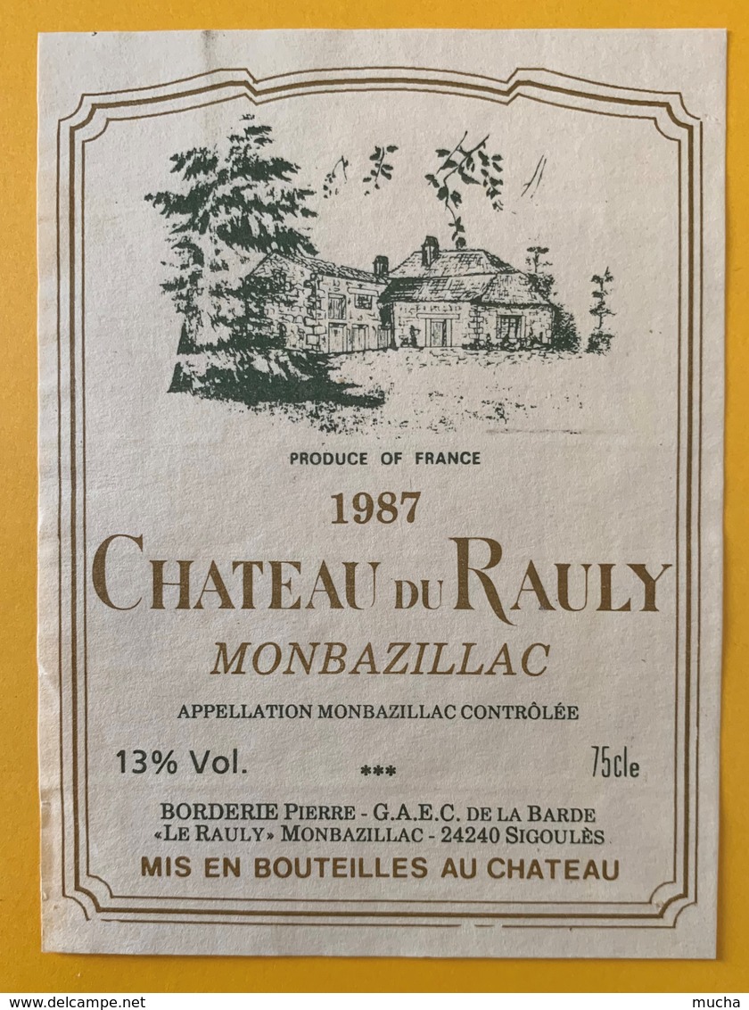 10808 - Château Du Rauly 1987 - Monbazillac