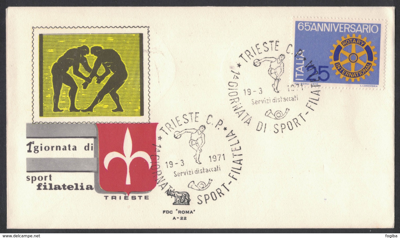 RB94     ATHLETICS - ITALIA TRIESTE 1971 - 1^ GIORNATA DI SPORT-FILATELIA - DISCUS THROW - Atletica