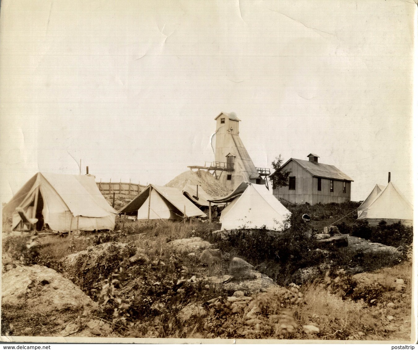 ONTARIO Hollinger Mines STUDENTS CAMP GOLD MINAS MINERIA MINE  Canada 24*19CM Fonds Victor FORBIN 1864-1947 - Profesiones