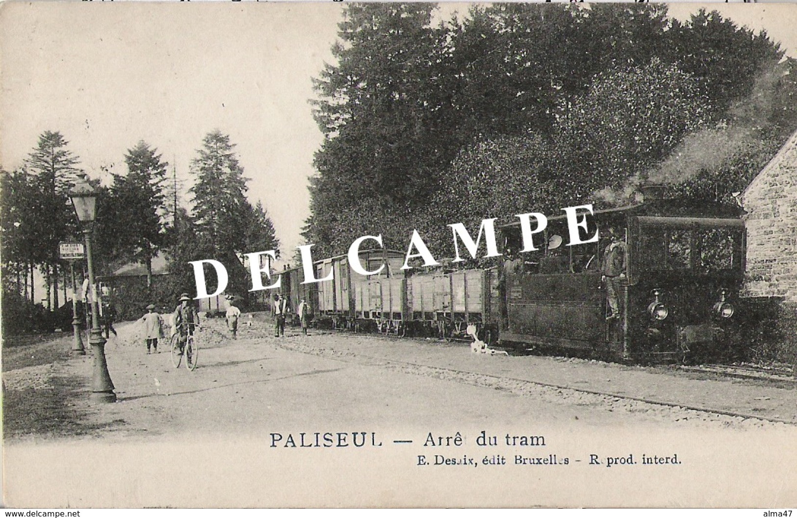 Paliseul - Arrêt Tram Avec Tram Et Animation - Circulé 1920 - E. Desaix - SUPER - Paliseul