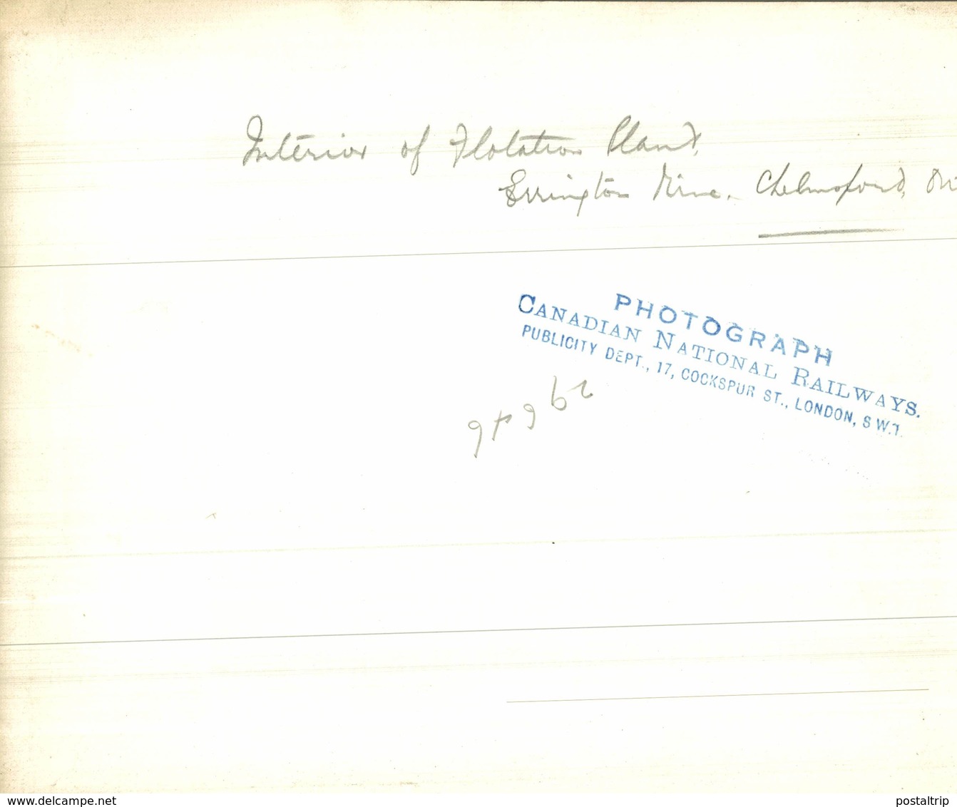 FLOTATION PLANT INTERIOR  CANADA CHELMSFORD ONTARIO  ERRINGTON MINE MINA Canada 24*19CM Fonds Victor FORBIN 1864-1947 - Professions