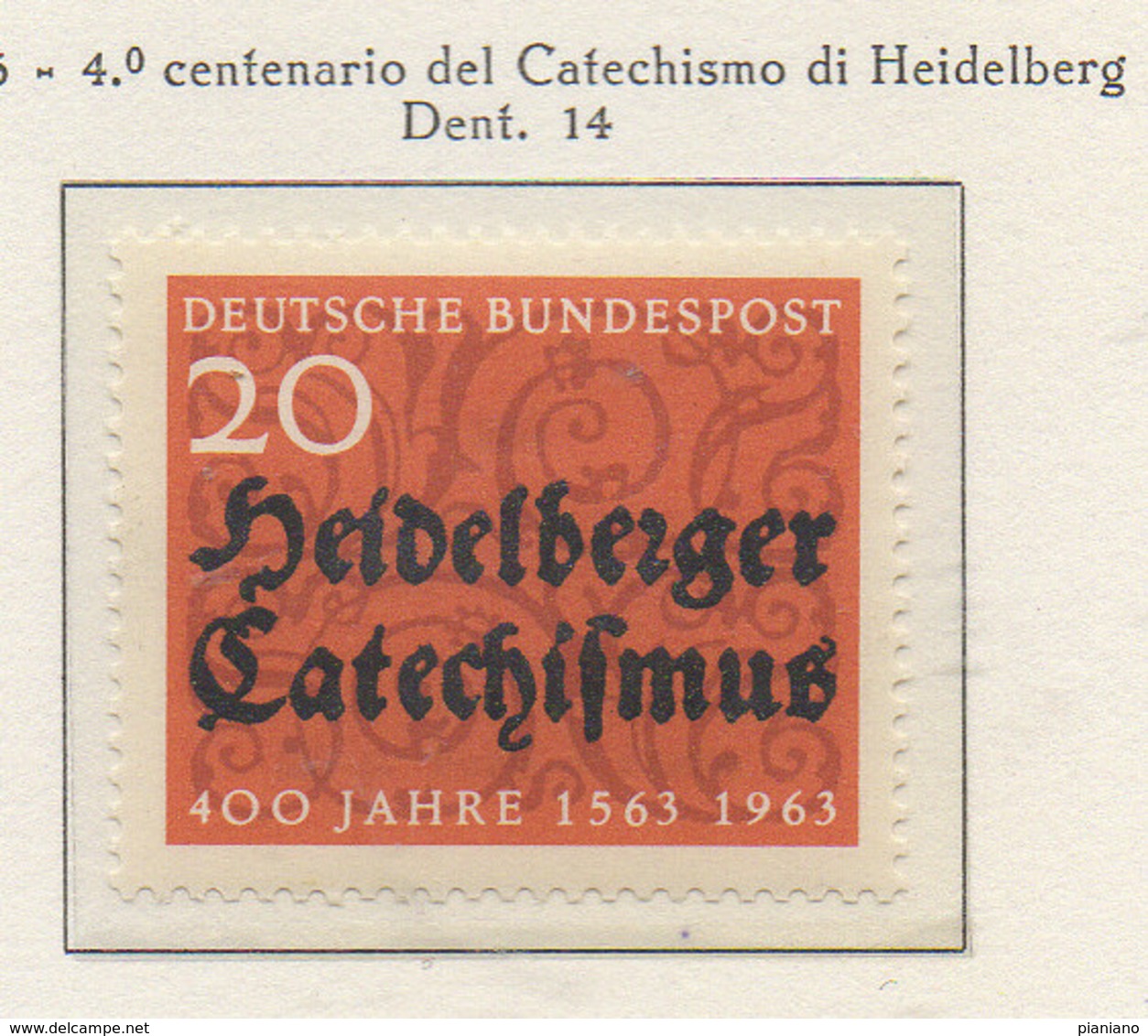 PIA - GERMANIA - 1963 : 4° Centenario Del Catechismo Di Heidelberg  -   (Yv 268) - Nuevos