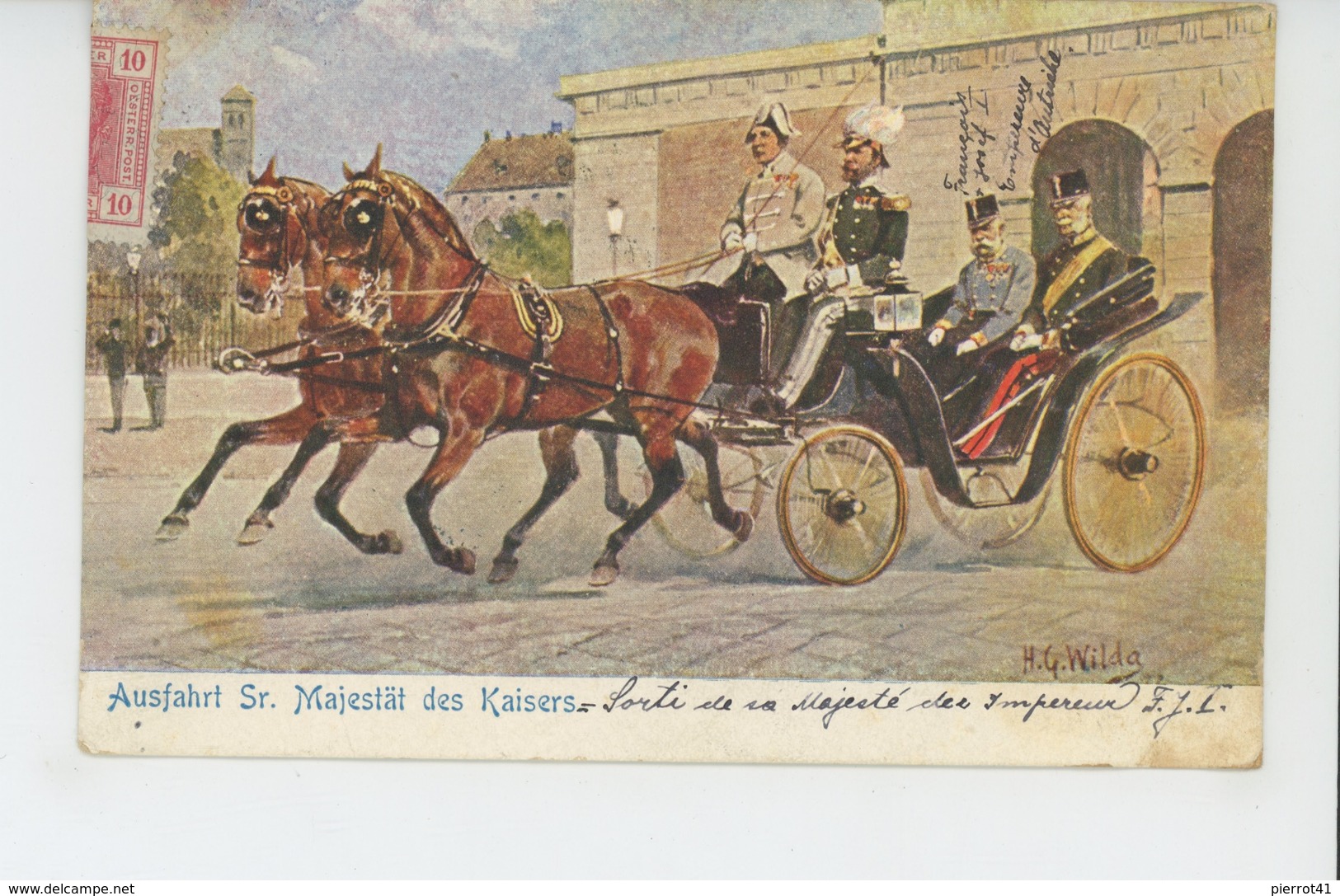 AUTRICHE - Jolie Carte Viennoise "Ausfahrt Sr. Majestät Des Kaisers (FRANÇOIS JOSEPH ) Signée H.G. WILDA - Autres & Non Classés