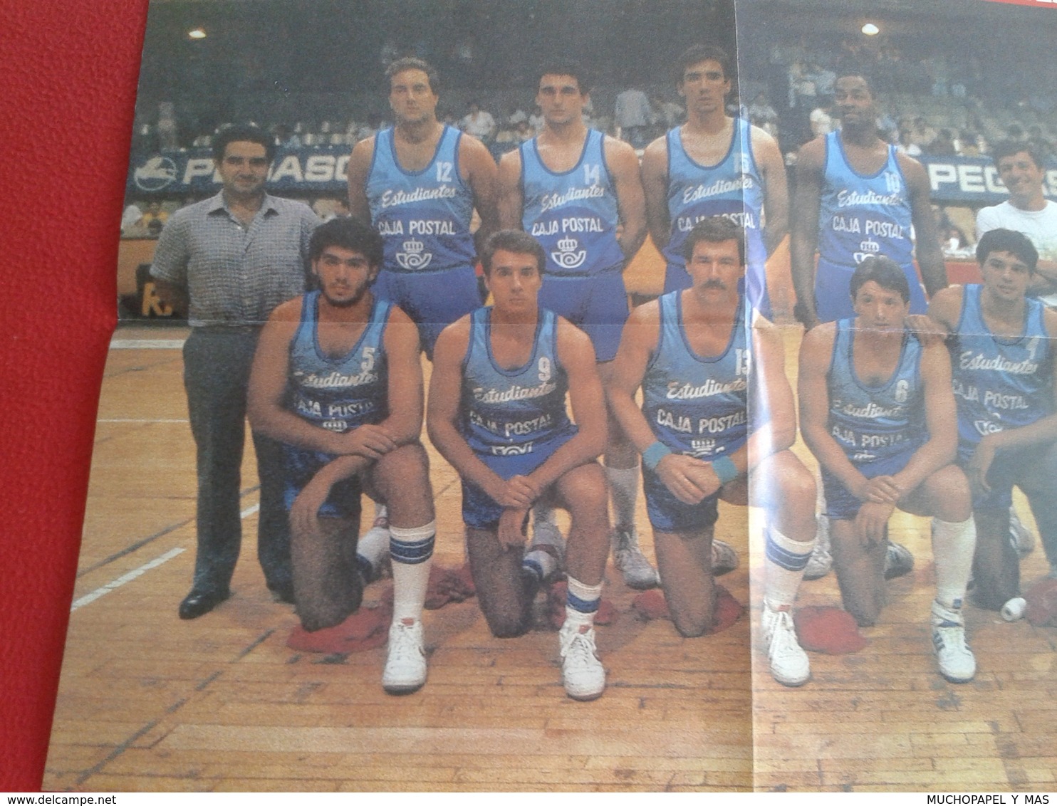 ANTIGUO POSTER BALONCESTO LOS RECORDS DEL BASKET BALL FÚTBOL CLUB BARCELONA ESTUDIANTES 85 86 ESPAÑA SPAIN BASKETBALL VE