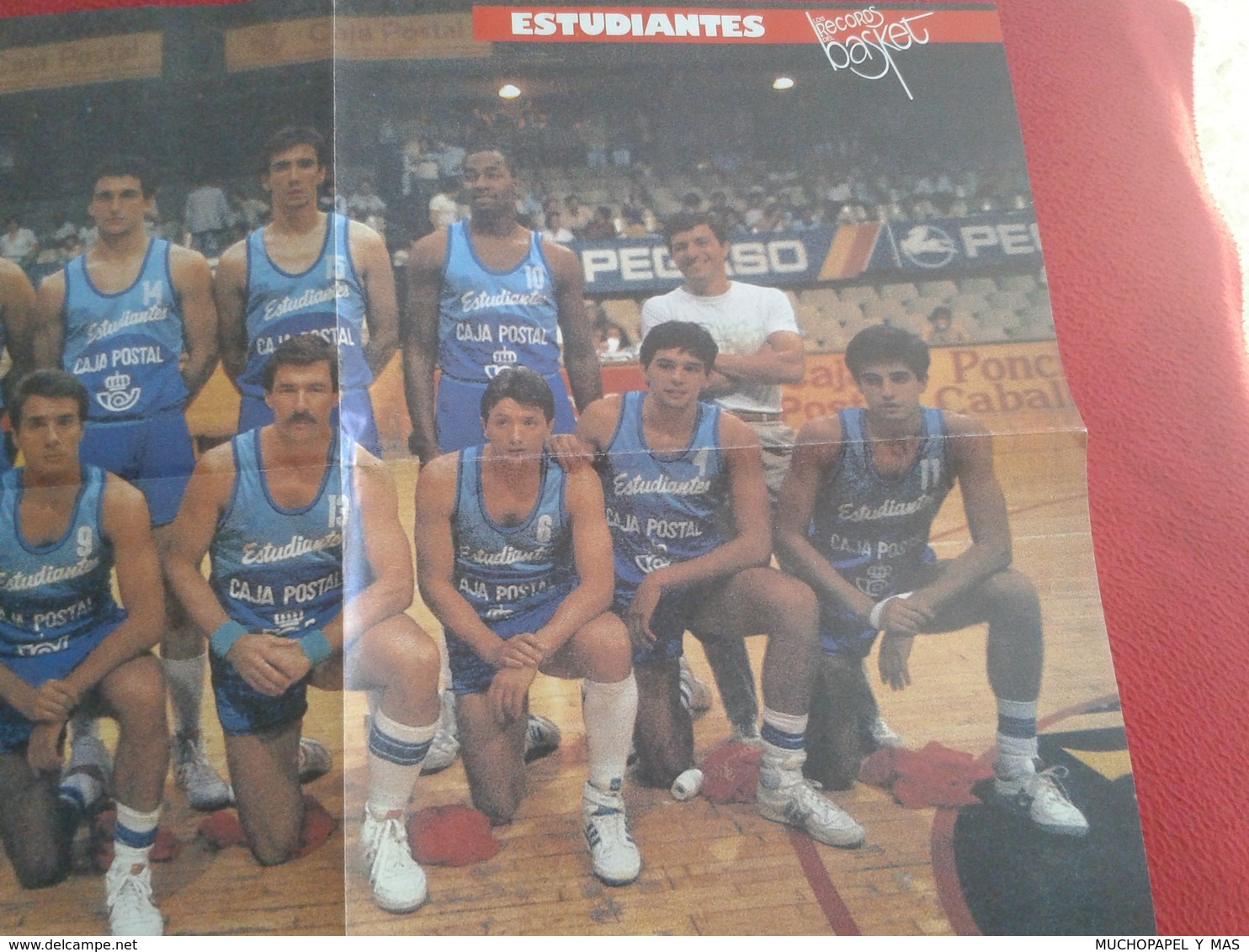 ANTIGUO POSTER BALONCESTO LOS RECORDS DEL BASKET BALL FÚTBOL CLUB BARCELONA ESTUDIANTES 85 86 ESPAÑA SPAIN BASKETBALL VE