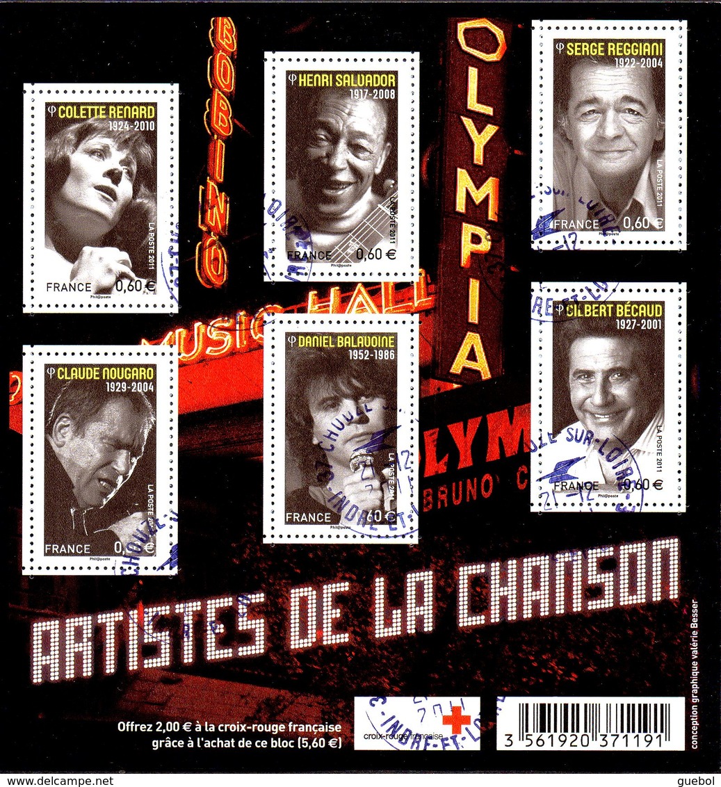 France Oblitération Cachet à Date BF N° F 4605 - Artistes De La Chanson - Salvador, Reggiani, Bécaud, Etc... - Used