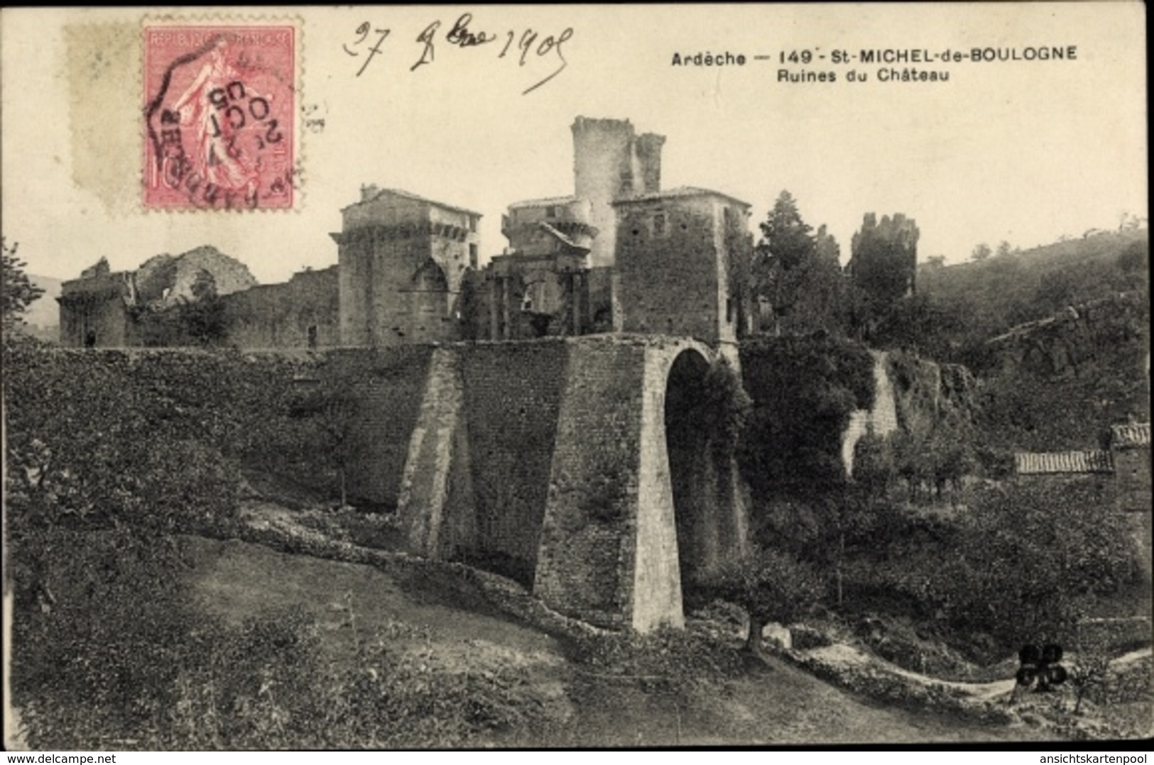Cp Saint Michel De Boulogne Ardèche, Ruines Du Chateau - Autres & Non Classés