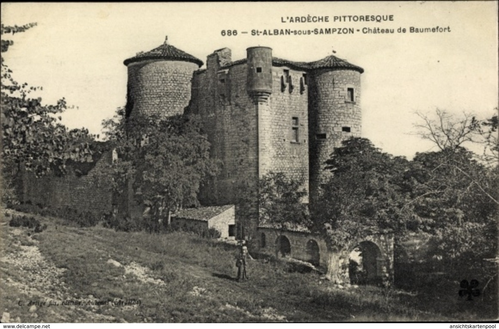 Cp Saint Alban Sous Sampzon Ardèche, Chateau De Baumefort - Sonstige & Ohne Zuordnung