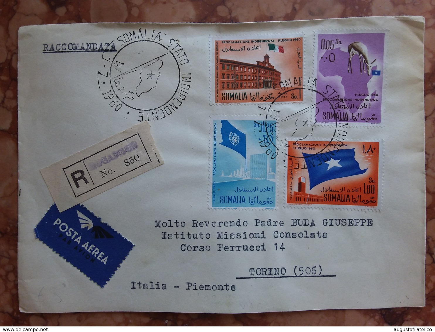 SOMALIA - Proclamazione Indipendenza 1960 - Raccomandata Viaggiata + Spese Postali - Somalia (1960-...)