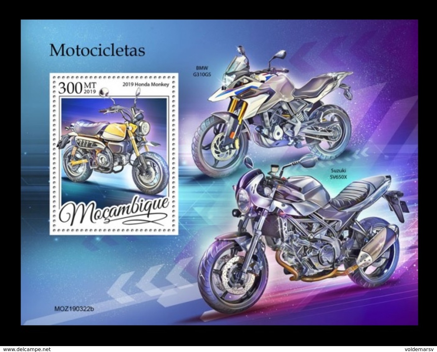 Mozambique 2019 Mih. 10352 (Bl.1510) Motorcycles MNH ** - Mozambique