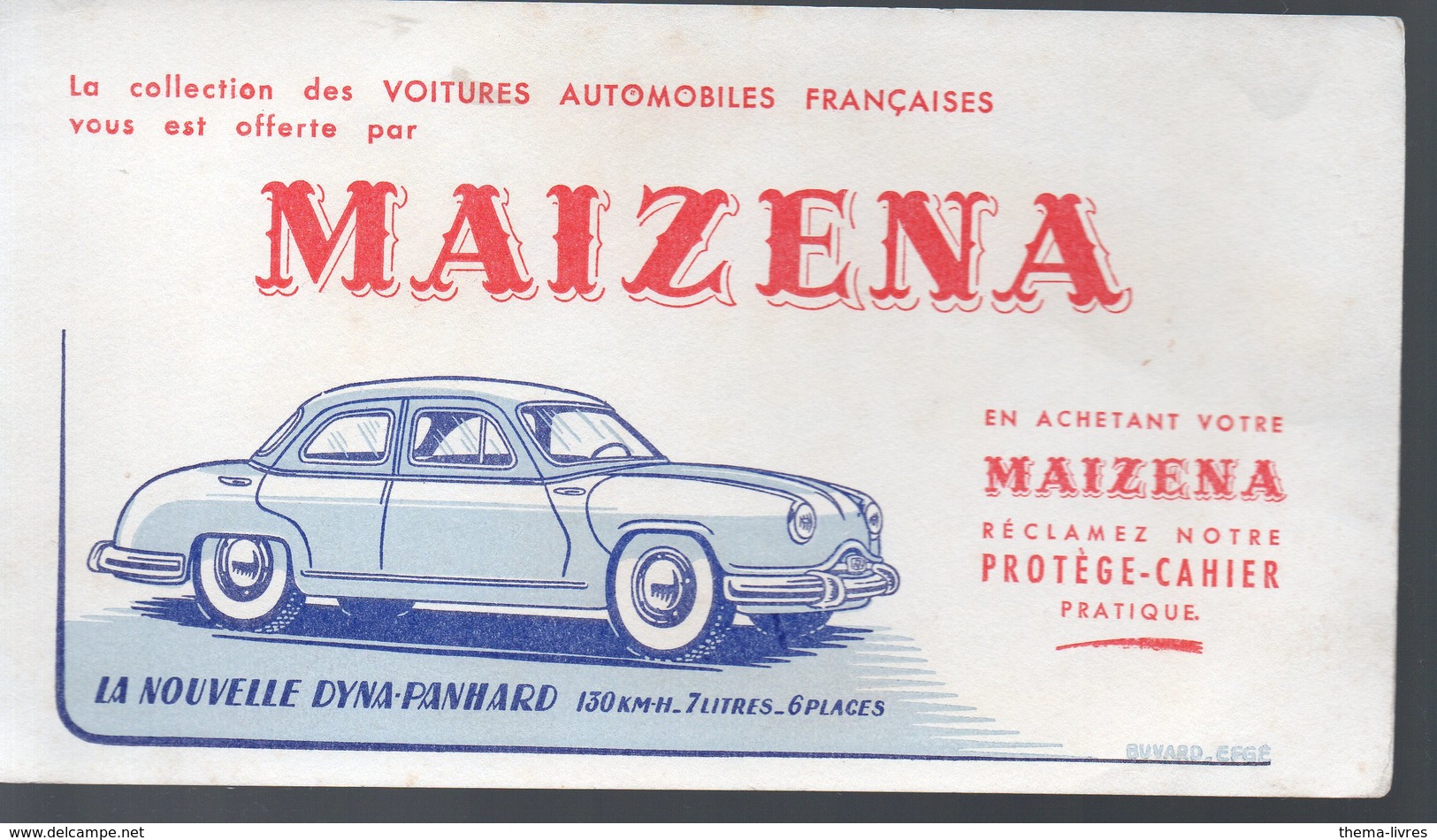 (automobile) Buvard DYNA PANHARD   Offert Par MAIZENA  (PPP11074) - Automobil