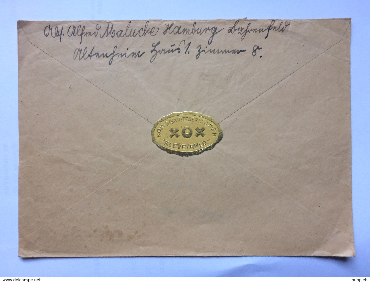 GERMANY 1941 Cover Hamburg To Breslau Tied With Modestadt Wien X 4 - XOX Biskuitfabrik Sticker To Rear - Briefe U. Dokumente