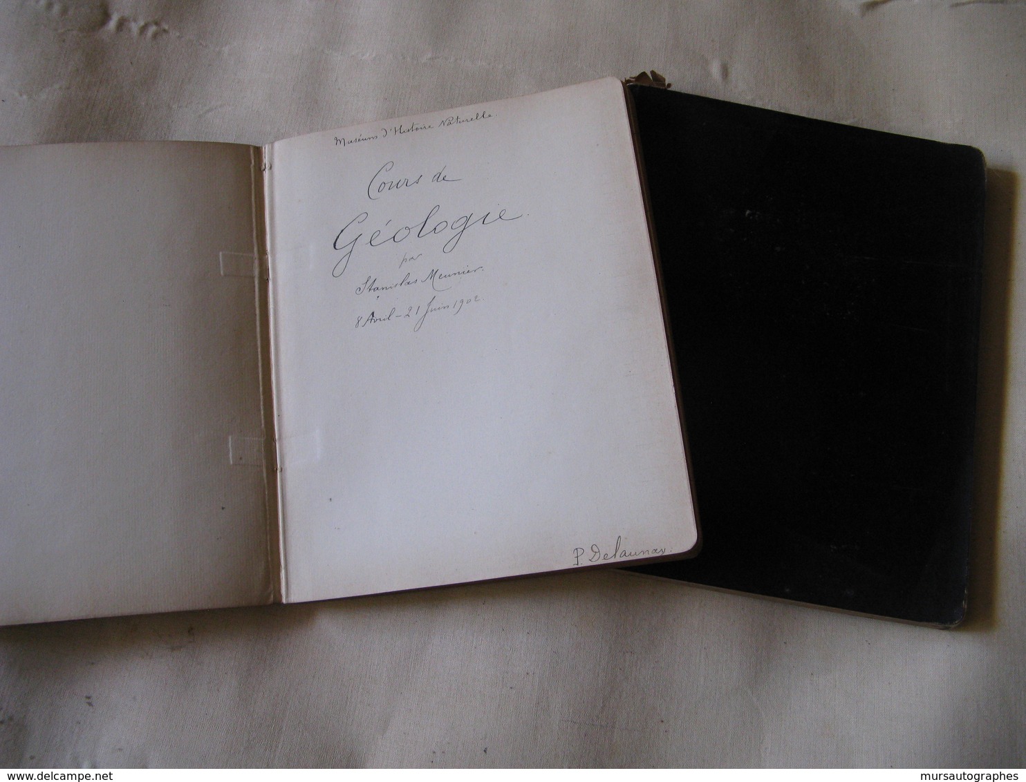 2 CAHIERS MANUSCRITS DE L'HISTORIEN ET MEDECIN PAUL DELAUNAY 1902-05 COURS GEOLOGIE STANISLAS MEUNIER + DESSINS - Autres & Non Classés