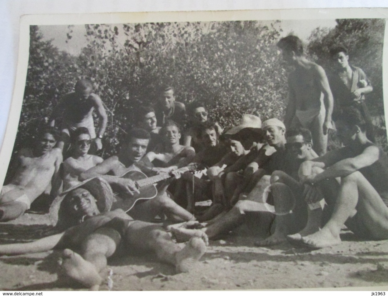 OLD PHOTO 1940’, MEN IN SWIMSUITS,  ON THE BEACH - Anonymous Persons