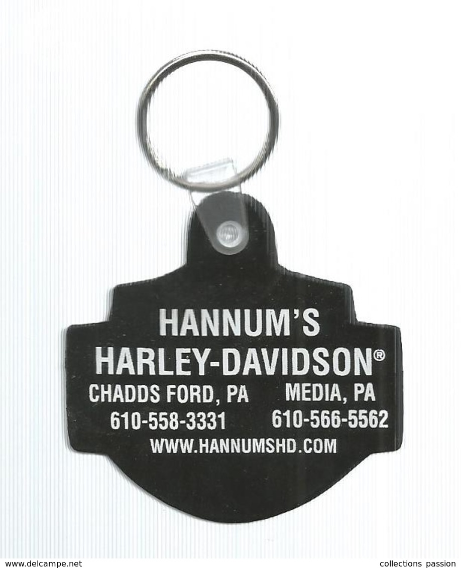 Porte Clefs, Clé, Moto, Motor Cycles, HARLEY DAVIDSON, Hannum's, Media,Pennsylvanie, Etats Unis, Frais Fr 1.95 E - Key-rings