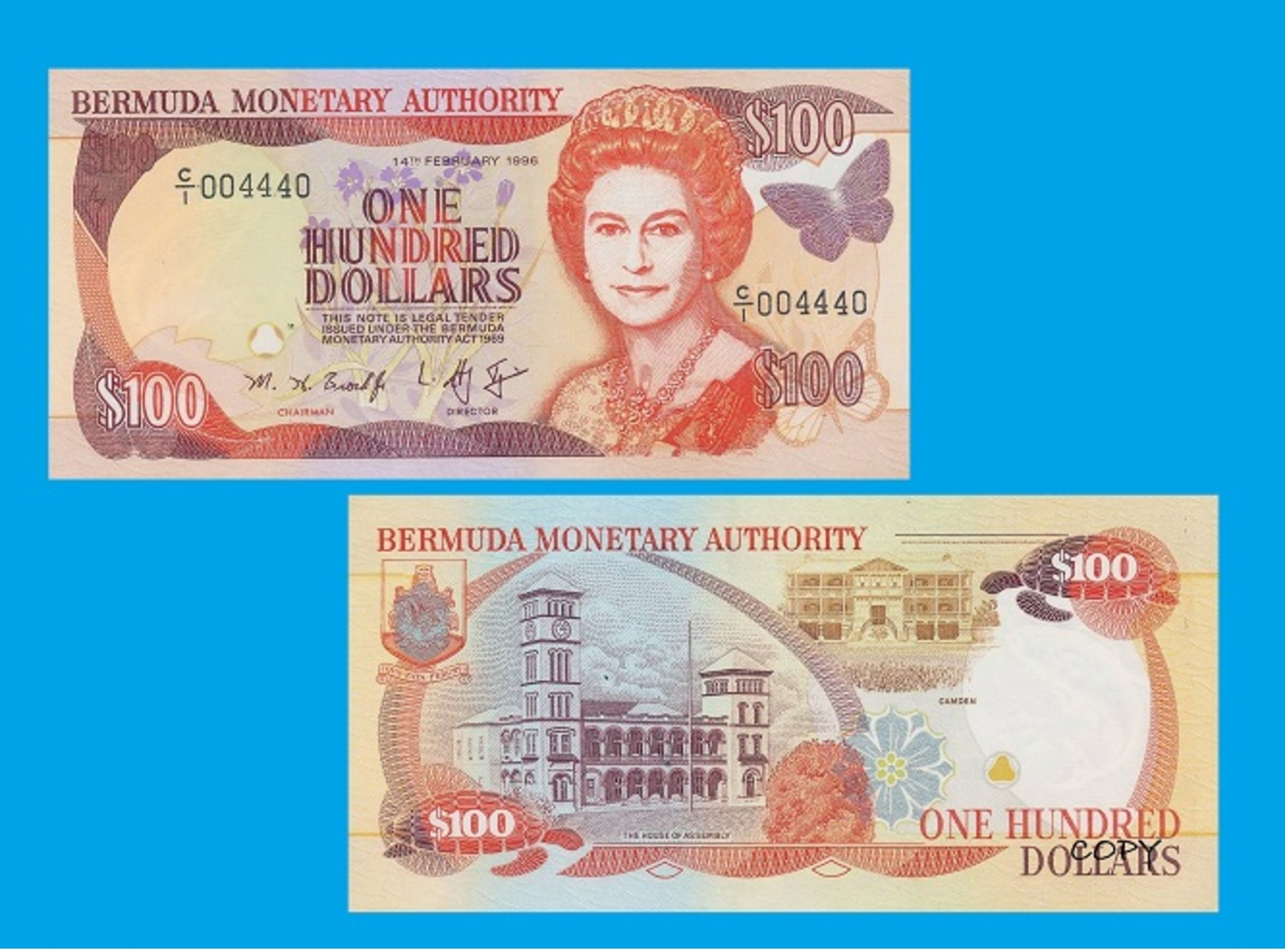 Bermuda 100 Dollars 1996 - Bermudes