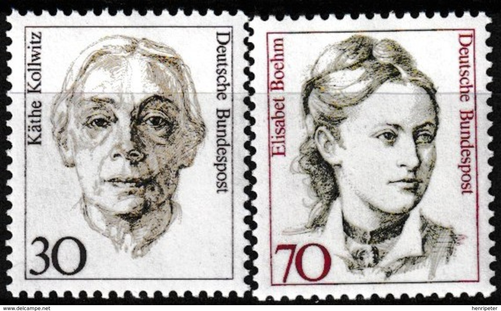 Série De 2 Timbres-poste Gommés Neufs** - Série Courante Käthe Kollwitz Elisabet Boehm - N° 1320-1321 (Yvert) - RFA 1991 - Unused Stamps