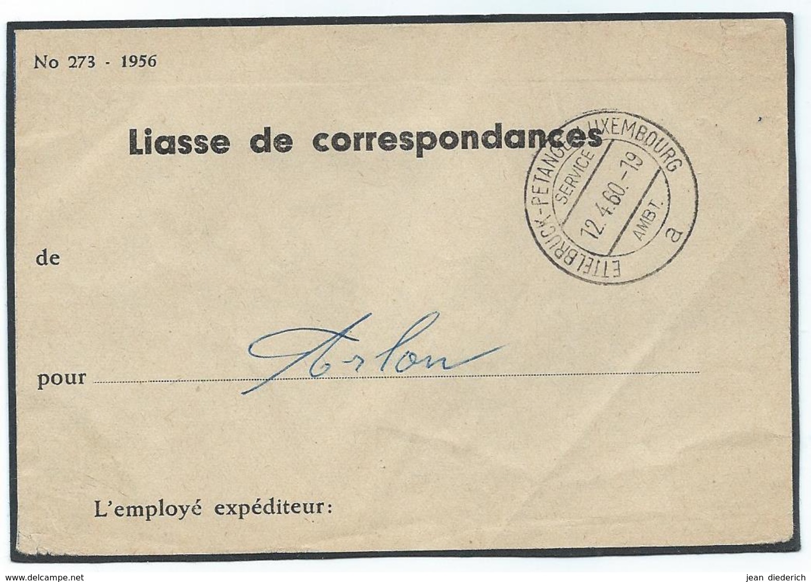 Service Ambulant Ettelbruck - Pétange - Luxembourg A 12-04-1960 Sur Liasse De Correspondance Pour Arlon - Maschinenstempel (EMA)