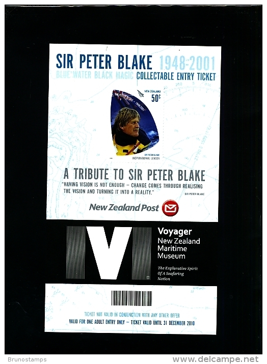 NEW ZEALAND - 2009  SIR PETER  BLAKE   50 C. IMPERF  MS  MINT NH - Blocchi & Foglietti