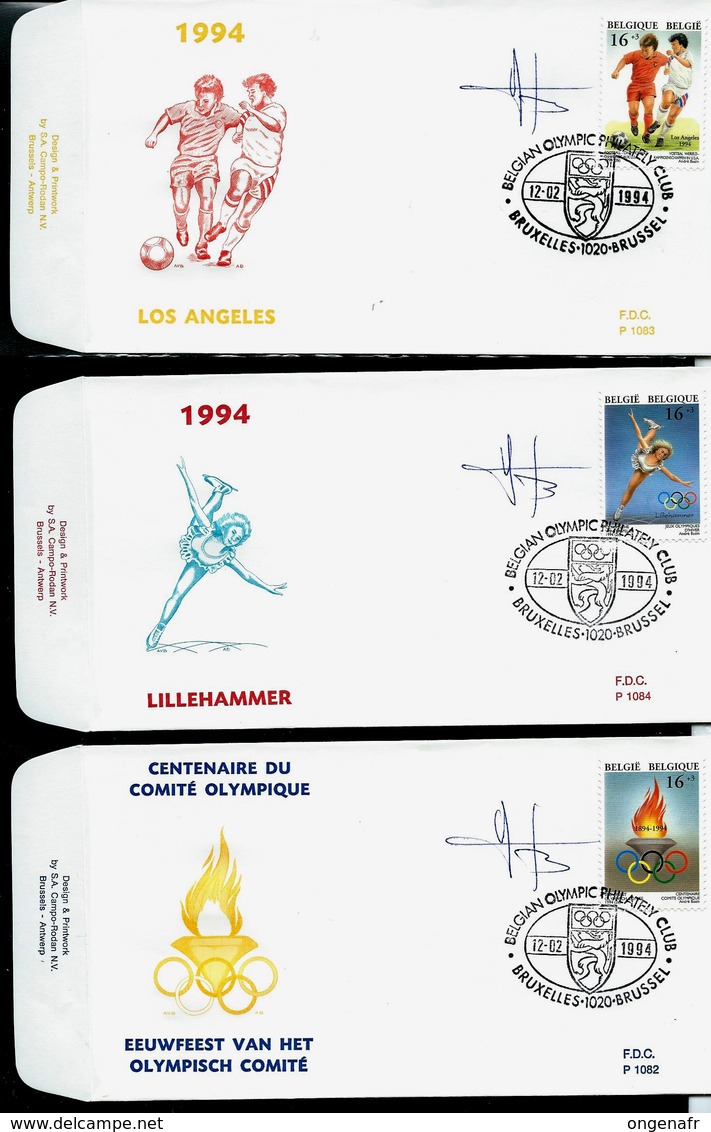 FDC Des N° 2540/42  Jeux Olympiques   Obl. Bruxelles / Brussel  12/02/1994 - 1985-.. Oiseaux (Buzin)