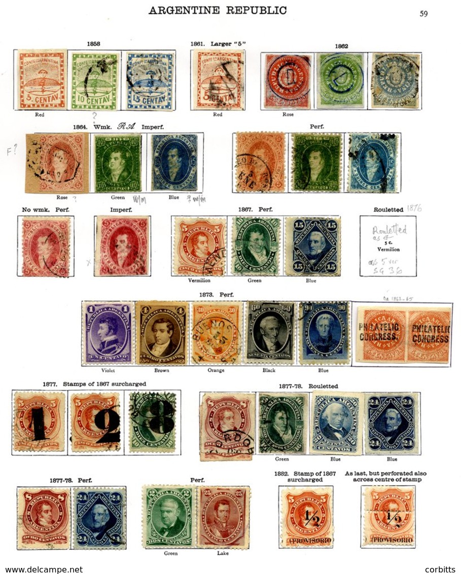 ARGENTINA 1858-1933 M & U Collection Fairly Complete Incl. 1910 Deposition Of Spanish Victory Set M, 1928 Air Set Mixed  - Other & Unclassified