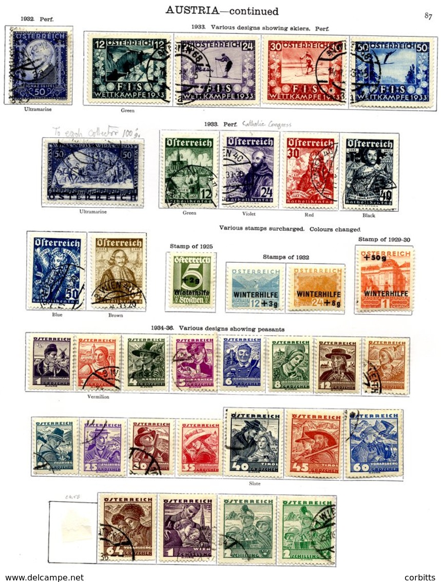 AUSTRIA 1858-1936 Valuable Collection With Comprehensive Early & Middle Issues Mostly U, 1910 Birthday To 1k M, Plus 2k  - Andere & Zonder Classificatie