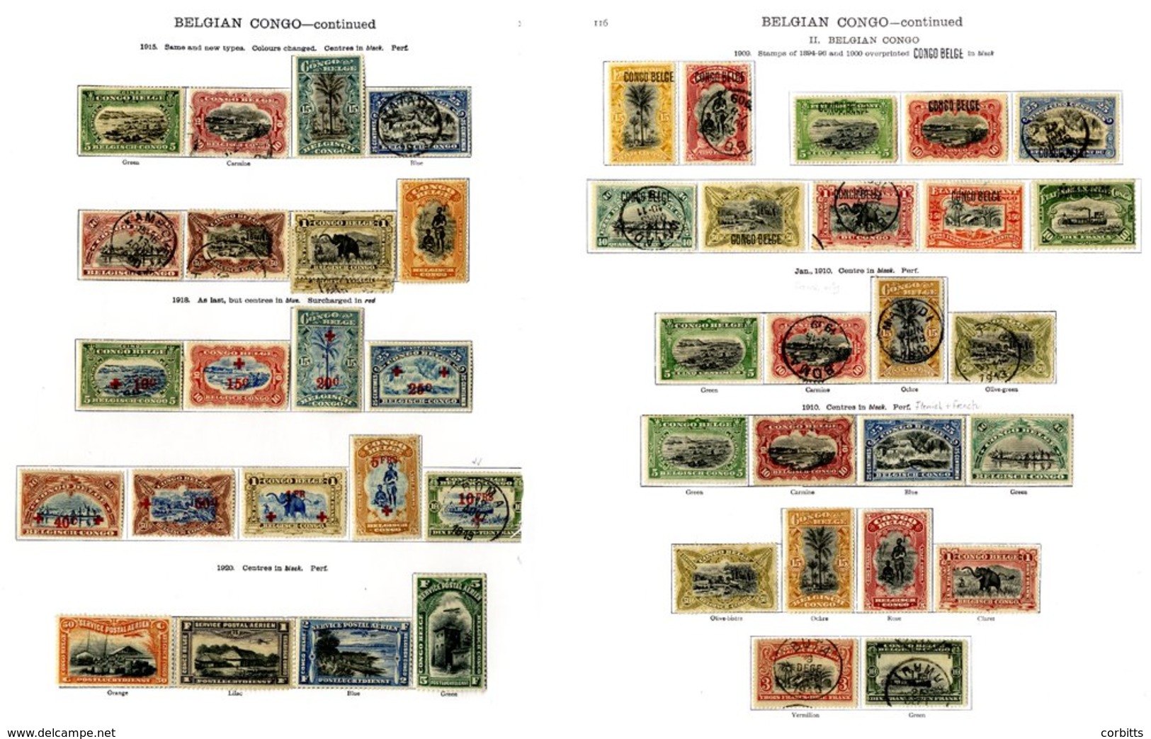 BELGIUM (CONGO) 1885-1935 Complete Mainly M Collection Incl. 1886 To 5f (10c U), Imperf. 5f (?), 2887 To 10f, 1894 To 5f - Sonstige & Ohne Zuordnung