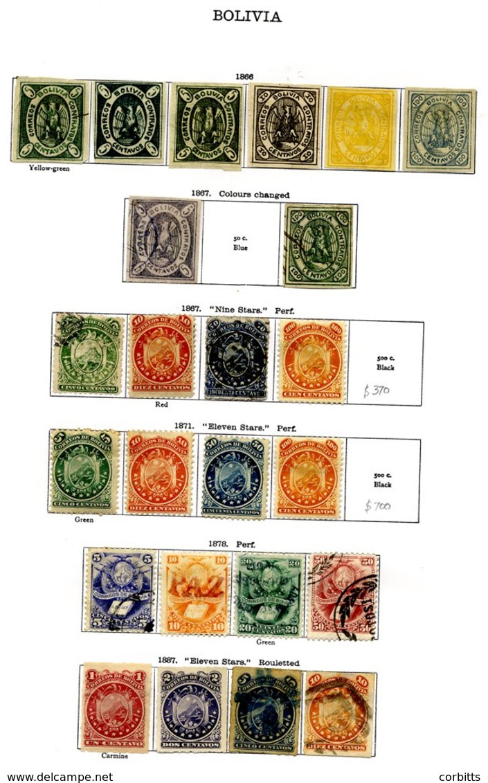 BOLIVIA 1879-1935 Predominantly M Collection Incl. 1867 Condors 5c (3), 10c, 50c & 100c Unused, 1897 Set M, 1909 Centena - Other & Unclassified