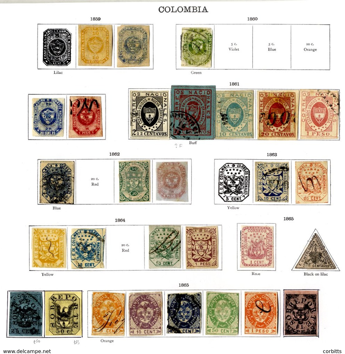 COLUMBIA 1859-1935 M & U Collection Commencing With A Range 1850's-80's Imperfs; Later Issues Noted The 1910 Centenary O - Autres & Non Classés