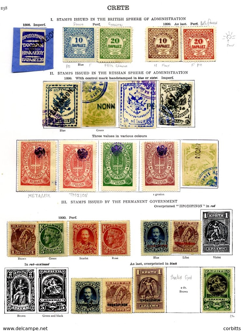 CRETE 1898-1910 M & U Collection Incl. 1898 20pa Bright Violet FU On Piece, RUSSIAN ADMIN (9), PROVISIONAL GOVT (10) Inc - Other & Unclassified