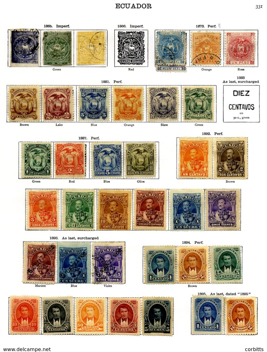 ECUADOR 1865-1936 Fairly Complete (only 16 Spaces). (354) - Other & Unclassified